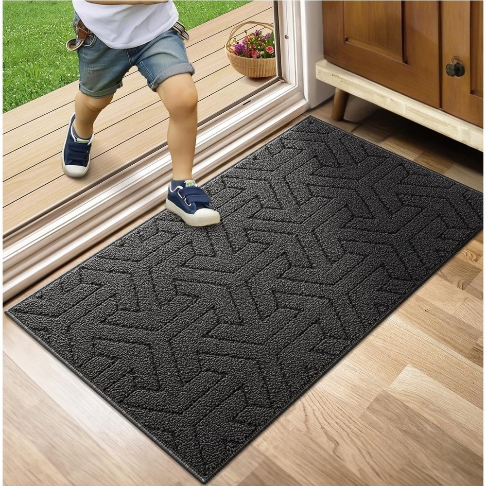 Villsure Door Mat, Non-Slip Entryway Mats Resist Dirt, 35 x 59, Gray